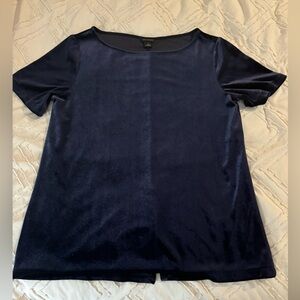 Ann Taylor Navy Velvet Short Sleeve Blouse size XS